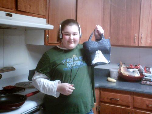 daugher - Daughter with her new purse