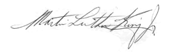 Signature - Martin Lurther King Jr Signature