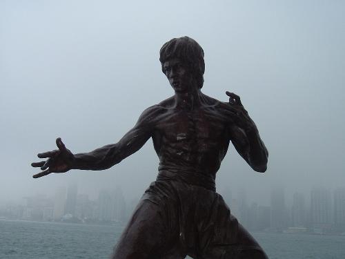 Bruce Lee - This is a statue of Bruce Lee in Hongkong.