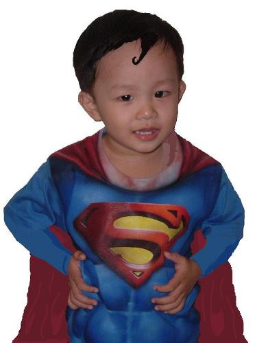Superman????? - My son as superman I think.