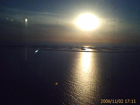 sunset - sunset in dubai on the new palm island
