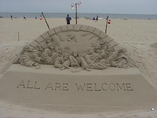 All Are Welcome - A beautiful picture which made in sand....