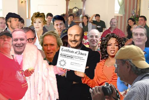 Dr. Phil gives a certificate of achievement - Dr Phil is the leader in the advice field today?