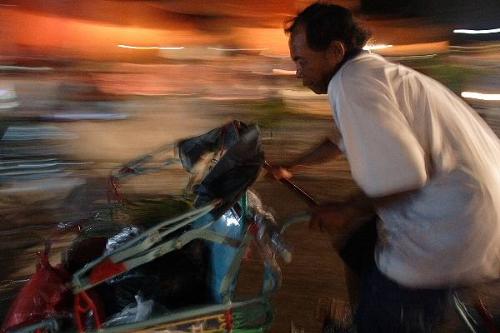 Pedicab - the traditional vehicles in surabaya