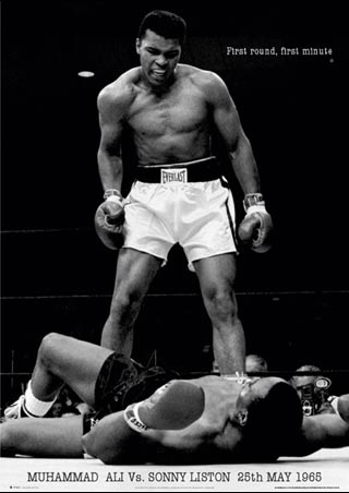Muhammad Ali knocking his opponent in first round  - Muhammad Ali knocking his opponent in first round in first minute!