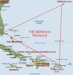 bermuda triangle - a.k.a the devil&#039;s triangle. it stretch from miami to bermuda to san juan, puerto rico. 