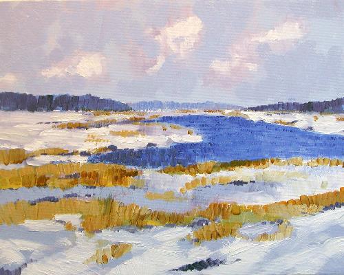 Winter Day - Winter Day is a Plein Air Style Impressionist Oil Painting, on canvas, 12 x 16, with a 4.75" Gold Metal Leaf Frame. Winter Day - Winter Day is a Plein Air Style Impressionist Oil Painting, on canvas, 12 x 16, with a 4.75" Gold Metal Leaf Frame.