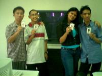 us, in the lab - the ojts showing their ids..cool!