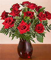 vase of roses - vase of red roses