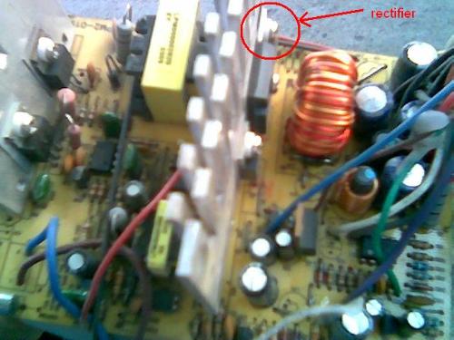 the rectifier - in red arrow shows the rectifier