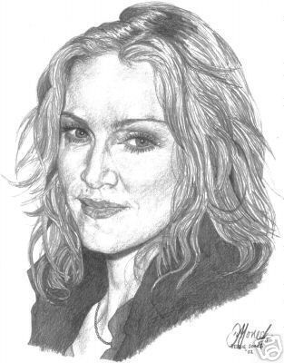Drawing of Maddonna - Hand Drawing of  The Singer Maddonna