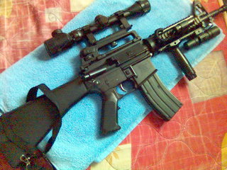 my airsoft gun - WELL R7 with its cool accessories