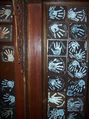 Hand prints at Kamayan Restaurant's ceilings - various people visited kamayan