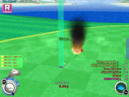 almost got in... - PangYa is a quite difficult game. it calculates every possibility to your shots. don't ever think if you master it, you'll be the one. one inch of a mistake could be everything..