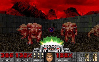 Doom - Doom http://www.gamespot.com/pc/action/doom/index.html Doom is id Software's classic first-person shooter. You are a space marine trapped on a mars station against hordes of invading aliens.
