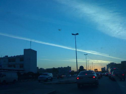 the lines of clouds - are they clouds or engine smoke of a jet that pass by on our place? but what ever is it, i found it very beautiful to look at that why i took a chance to grab a shot on it.