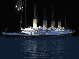 The GREAT TITANIC in its first n last voyage. - This pic shows the fantasis night view of the beauty.