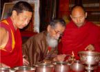 Tibetian Monks - Monks are the source of spiritual upbringing of the Tibetians.