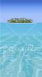 Blue ocean with a tropical island background-Parad - Blue ocean with a tropical island background-Paradise