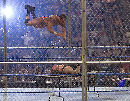 a stunt - a serious stunt in a cage