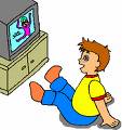 watch tv - a boy in front of tv.