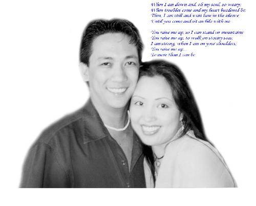 Me and Hubby - Taken during my cousin's wedding. it did not take us that long to have our own wedding too!  and we used this photo as attachment to our wedding invitation.