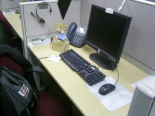 My work station - This was taken 2 years ago when the call center site was first launched.