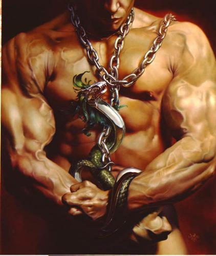 chained to love - The photo is the real inner oneself who is chained to so many commitments