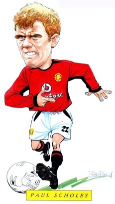 Paul Scholes Cartoon - Paul Scholes has been one of the great players Manchester United has produced. He has been very good for England he he still plays for Manchester United.