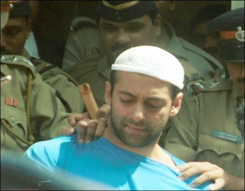 salman khan on trial - salman khan just befre his trial in the mumbai court regarding the deer's poaching  case....