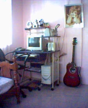 My wallpaper - There's my wallpaper, It's a picture of my room with my cross stitch and my guitar and my PC.