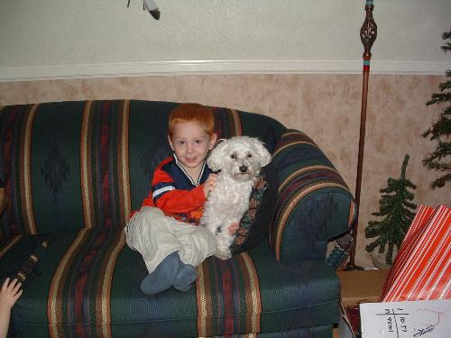Zac and Baxter - This is my 3 1/2 year old with grandma's dog Baxter.