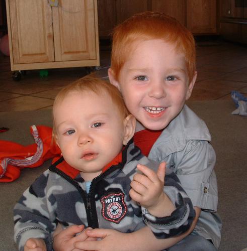 The boys - I just love this picture. It's a few months old but it's still cute. Zachary (oldest) and Aiden.