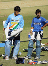 The new opening Pair! - This is the new opening pair for India in the first one day against the windies---dada and gambhir!