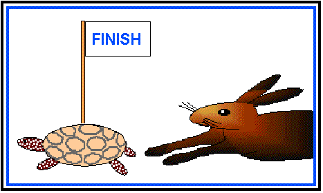 tort and hare - slow and sensible wins the race.... tort and hare - slow and sensible wins the race....