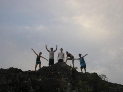 mountain - on top of the mountain in one of the famous batangas beaches in the philippines.