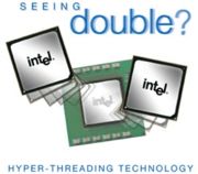 Hyperthreading - An Intel promotional image illustrating hyperthreading. Hyperthreading - a new edge in computer industry.