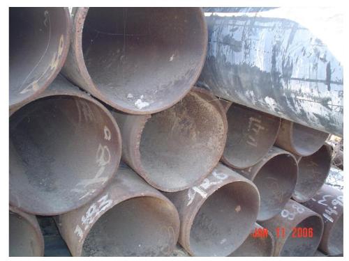 stack of iron pipes - It is a cross sectional view of stack of iron pipe.