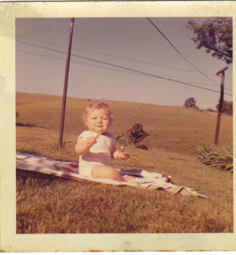 Me Marshell Baumgarner Russell - I believe I was about 6 months old in this picture. We lived on St. Route 45, just outside Wellsville, Ohio.I was a big baby. I weighed 10lbs. 14 ounces at birth!