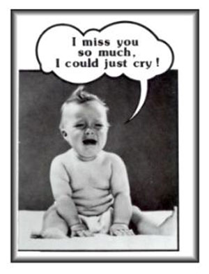 I miss u so much, i could just cry !!!!!!!!! - expression to show love...........