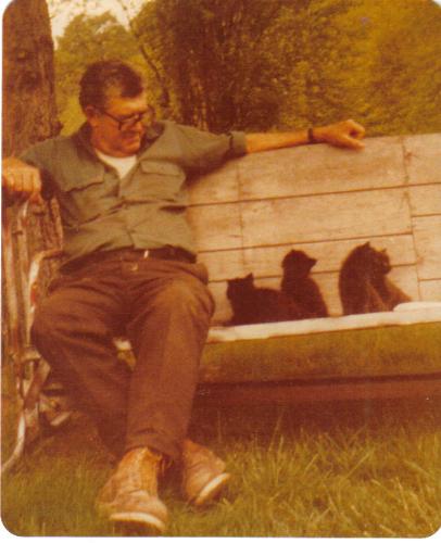 My Dad: Richard Sheldon Baumgarner - This was taken in 1980. We lived on 18 th Street Heights; just outside of Wellsville. He passed away in 1984. See the kittens? He swore he hated cats!