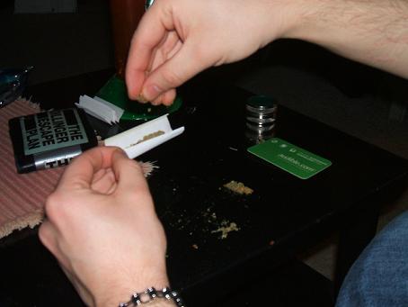 Doobie Snack! - This is a picture of me rolling a joint.