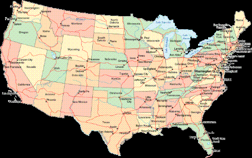 usa map - political usa map with states