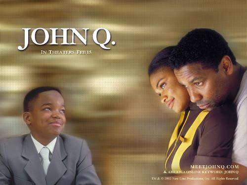 john q - We can see John Q (played by Denzel Washington) with his wife and kid. A family that had a crisis because of the illness that struck their kid. John Q did everything he could to save his son's life. Cause like he said 'I want my son to bury not me to bury him'