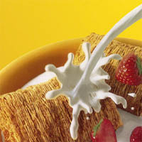 Cereal and Milk - with strawberries on top