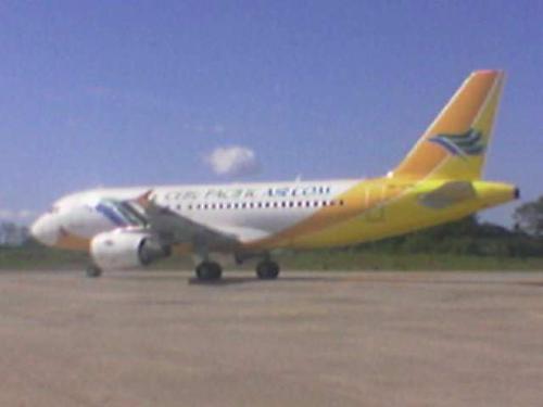 A Cebu Pacific Air bound for Manila - A Cebu Pacific Air (www.cebupacificair.com) A320 Commercial Passenger Aircraft prepares to take-off from Cagayan de Oro Lumbia Airport to Metro Manila. This photo was taken last January 2007.