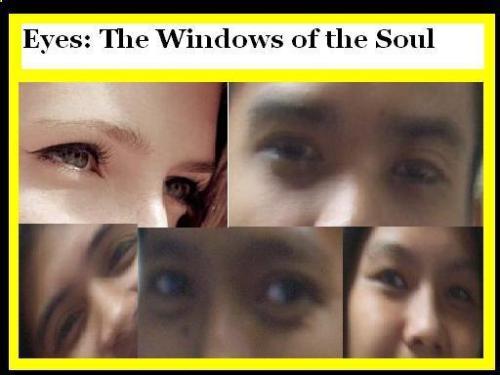 Eyes: Windows of the soul... - Sometimes the eyes can tell the real emotion of a person ........just try...