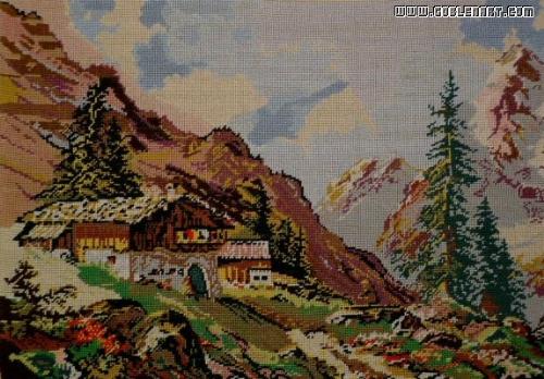 Mountain landscape - this is a gobelin hand made