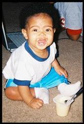 messy lil man  - this is what happens when parents arent paying attention to your kids