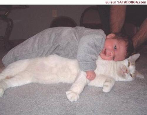dog and baby - dog and baby hugging